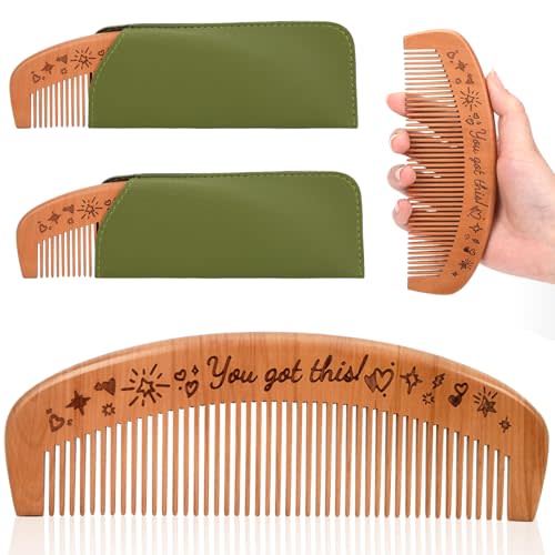 FEBSNOW Birthing Combs for Labor Pain Relief - 2 Pieces Natural Wooden Comb for Pregnant Women's Delivery Gifts, Christmas Gifts