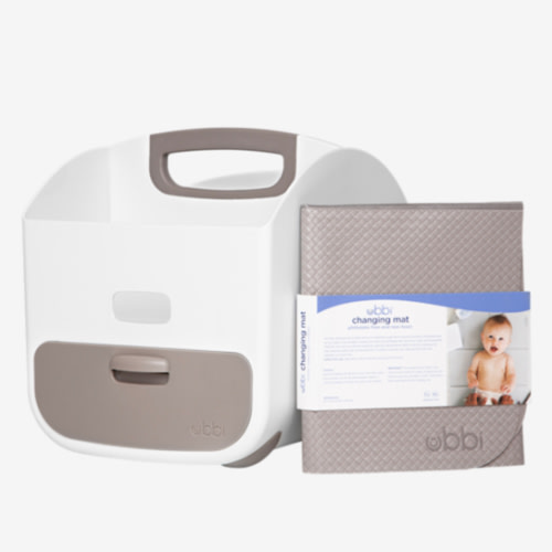 Diaper Caddy & Changing Mat - Taupe