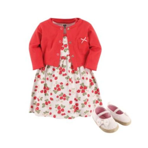 Baby Girls Hudson Cotton Dress, Cardigan and Shoe Set