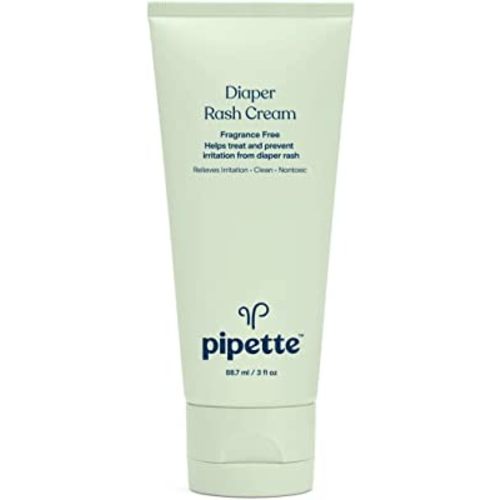 Pipette Diaper Rash Cream - Relieve & Prevent Diaper Rash with Non-Nano Zinc Oxide, Fragrance-Free Baby Butt Cream, Non-Toxic Daily Protective Balm, 3 fl oz