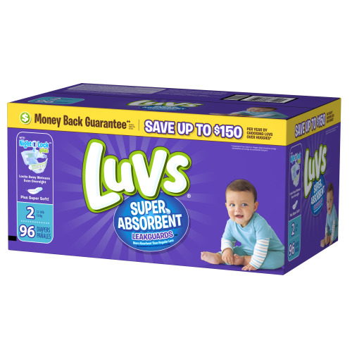 Luvs OverNight Big Pack - Super Absorbent Leakguards Diapers, 96 Count