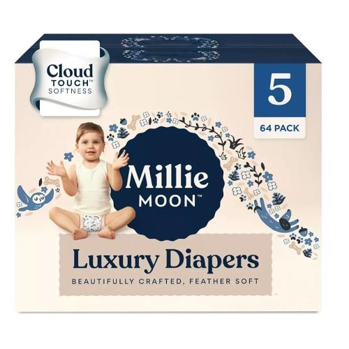 Millie Moon Luxury Diapers - (Size 5 and Count 64)