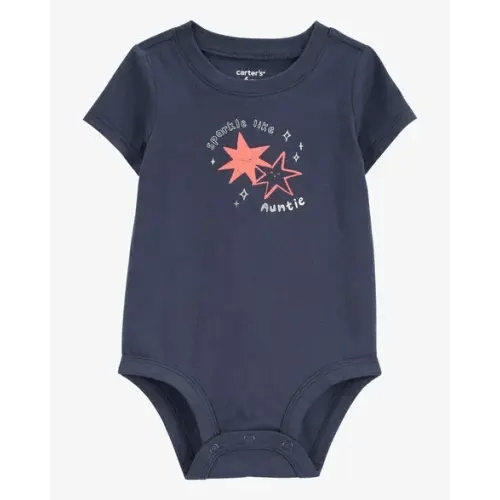 Baby Sparkle Like Auntie Short-Sleeve Bodysuit - Gray - Carter's | Carter's