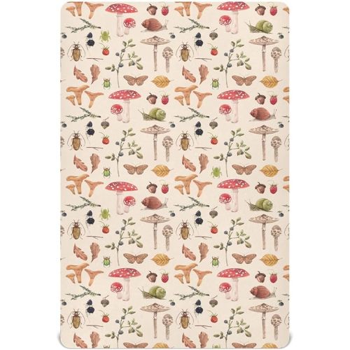 Fitted Crib Sheets for Baby Boys or Girls Soft Breathable Baby Play Yard Sheet for Standard Size Crib Mattress 39x27in Watercolor Safari Mushroom