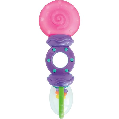 Bright Starts Rattle and Teethe Chillable Baby Teether, Pretty in Pink, Ages 3 Months +