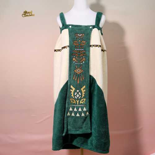 Zelda Bath Towel Robe Ancient Hero Bathrobe Cosplay Yukata, Handmade Costume Prop BOTW LOZ Gaming Fan Gamers Birthday Day Gift for Her
