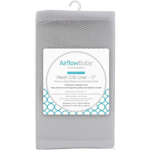 Breathable Mesh Liner for Full-Size Cribs (Gray, 11')