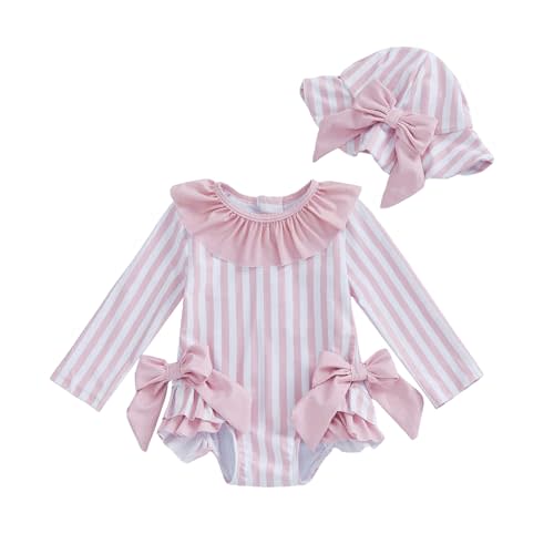 ZyHwShine Toddler Girl Swimsuit Strawberry One Piece Swimsuit Romper with Hat Girl Bathing Suit Kids Girl Beach Rash Guard