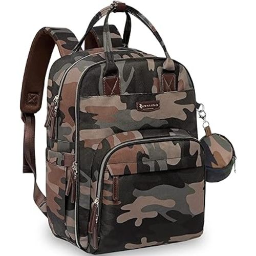 RUVALINO Diaper Bag Backpack, Multifunction Travel Pack Maternity Baby Changing Bags, Large Capacity, Waterproof, Green Camo