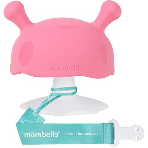 Baby Teething Toys for 3-12 Months+,Silicone Mombella Baby Teether with Suction Base,Soft & Easy to Grasp for Teething Relief,Safe & Comfortable Teether Toys for Sucking Needs,BPA Free,0011 (Pink-1)