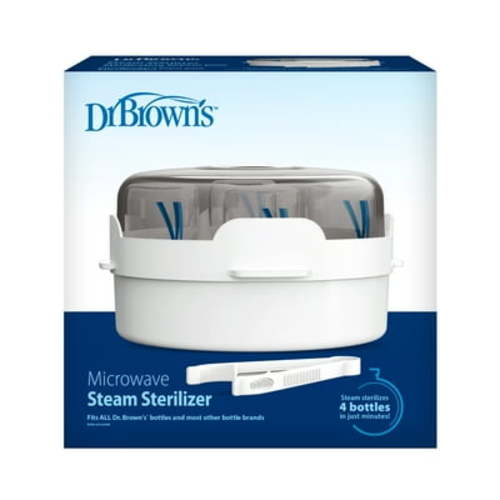 Dr. Brown's Microwave Steam Sterilizer, Quickly Sterilize Baby Bottles, Pacifiers, Breast Pump Parts, & Accessories, Travel-Friendly, BPA Free, 1 Pack HSA/FSA Eligible