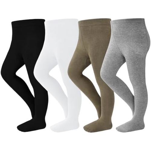 Baby Tights 4 Pack Newborn Infant Toddler Girls Cotton Tights Cable Knit Leggings Stockings for Baby Girls 0-24 months