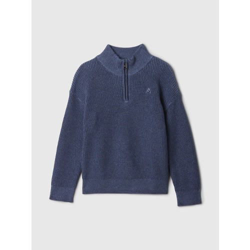 babyGap Quarter-Zip Sweater Pullover in medium wash, size: 6-12 M