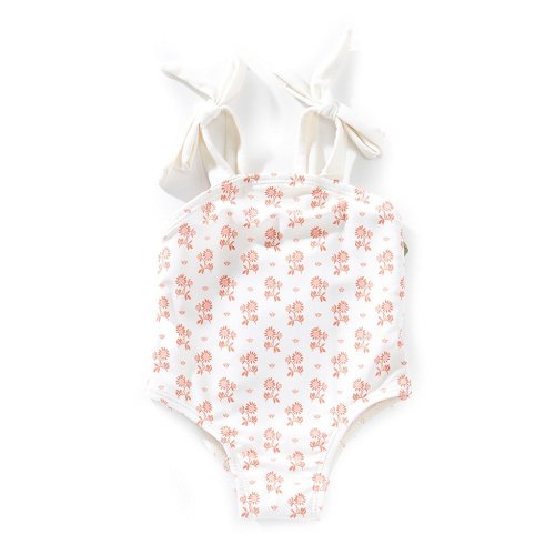 Edgehill Collection x Kristin Ellen Hockman Baby Girls 3-24 Month Sybil Square Neck Floral One-Piece Swimsuit