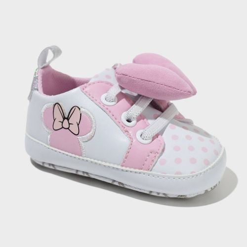 Baby Girls' Disney Minnie Crib Sneakers - White 9-12m