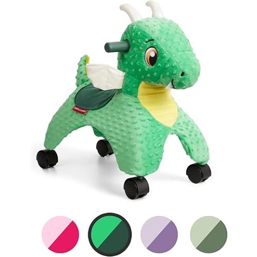 Radio Flyer Jade The Magical Dragon with Interactive Lights and Sounds, Ride On Toy for Toddlers Ages 1-3, Green Dragon Toy for Kids, Medium