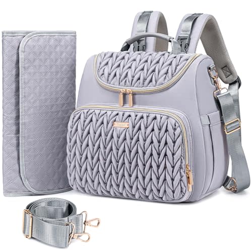 Tealari 4 in 1 Convertible Diaper Bag Backpack,Waterproof Baby Diaper Bag with Changing Pad,Converts into Baby Tote Bag,Diaper Backpack,Stroller Bag and Crossbody Diaper Bag