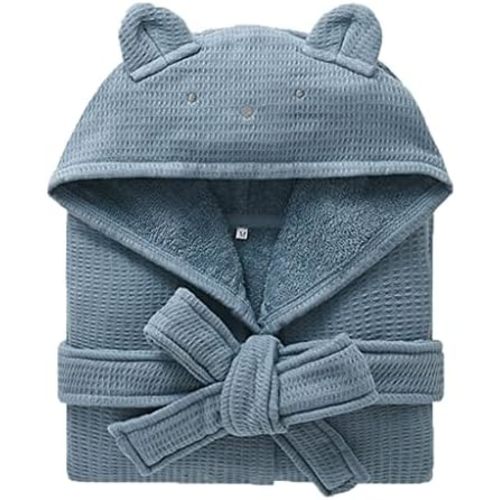 XUEMML Boys Girls Towel Bathrobe, Robe Microfibre,Hooded Toddler Soft Fuzzy Robe For Kids 3-8 Years