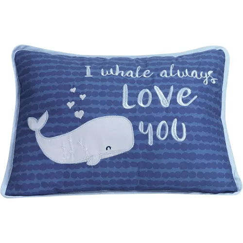 Lambs & Ivy Oceania Decorative Throw Pillow - Blue Ocean Whale