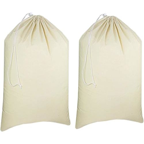 Urban Villa Laundry Bags 2 Pack Canvas Dirty Clothes Travel Laundry Bag|Machine Washable|Reusable College Hostel Liner Bag for Garments with Drawstring Closure - Size 28 x 36 Inches