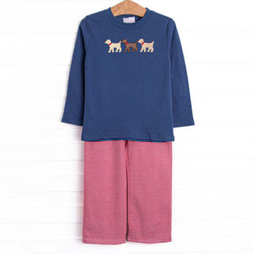 Best in Show Applique Pant Set, Blue – Stitchy Fish