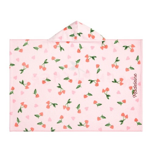 Cherry Reversible Baby Beach Hooded Towel UPF 50+