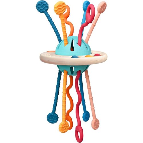 LiKee Montessori Toys for Baby 1+ Years Old, Sensory Toys for Toddlers 1-3, Silicone Baby Teething Strings, Travel Toy for 18+ Months, Gift for Baby Shower Infants Car Seat High Chair (Bright Colors)