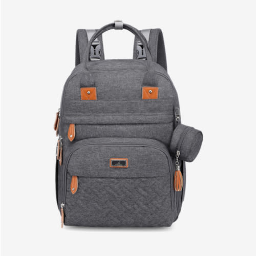 BabbleRoo Diaper Bag Backpack - Baby Essentials Travel Tote - Multi Function Waterproof Diaper Bag, Travel Essentials Baby Bag with Changing Pad, Stroller Straps & Pacifier Case - Unisex, Dark Gray