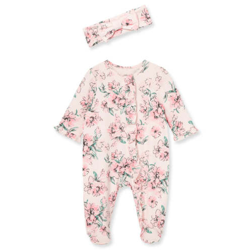 Dream Floral Zip Footed One-Piece and Headband - Little Me