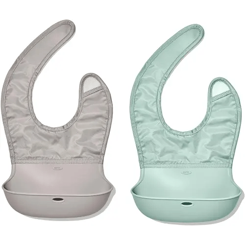 OXO Tot Roll-Up Bib - 2 Pack - Drizzle and Opal