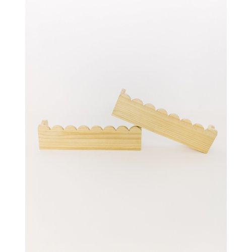 Natural Wood Scalloped Shelves, Set of Two — Oscar Bee Baby