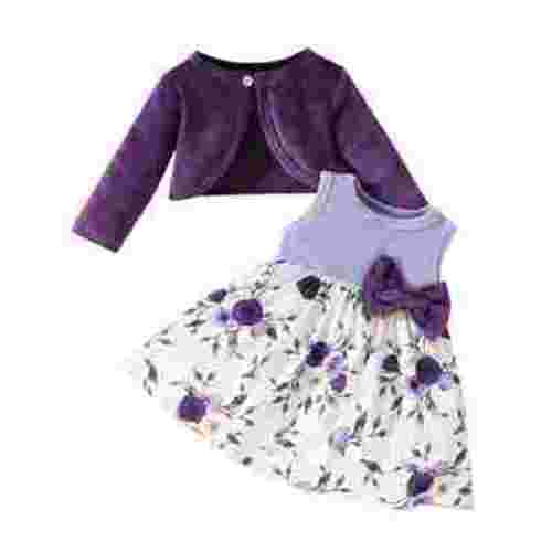 LMTODLFG Baby Girl Clothes Baby Girls Autumn Winter Long Sleeved Coat + Dress Set 0 3 Years Old Girl Plush Coat Vest Skirt 2T Boys Clothes Purple 6-9 Months