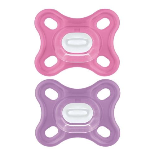 MAM Comfort 1 Newborn Lightweight Silicone Pacifier - Girl - 2pk
