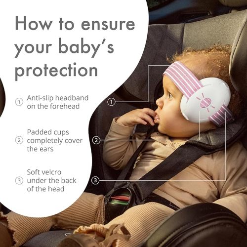 Alpine Muffy Baby Ear Protection for Babies and Toddlers up to 36 Months - CE & ANSI Certified - Noise Reduction Earmuffs - Comfortable Baby Headphones Against Hearing Damage & Improves Sleep - Pink