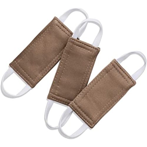 PONY DANCE Baby Door Latch Cover Closer - Nursery Door Silencer with Strong Elastic Straps, Thick Solid Cushion for Noise Reduction, Prevents Slamming, 3 Pieces, 4W x 2L Inches, Mocha