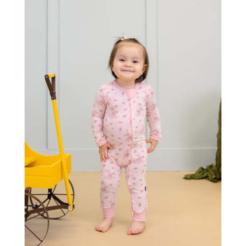 Zip Romper in Bunny Blossoms