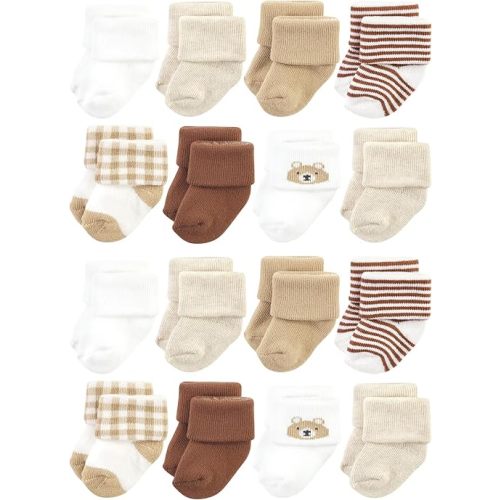 Hudson Baby Unisex Cotton Rich Baby Terry Socks 16-Pack