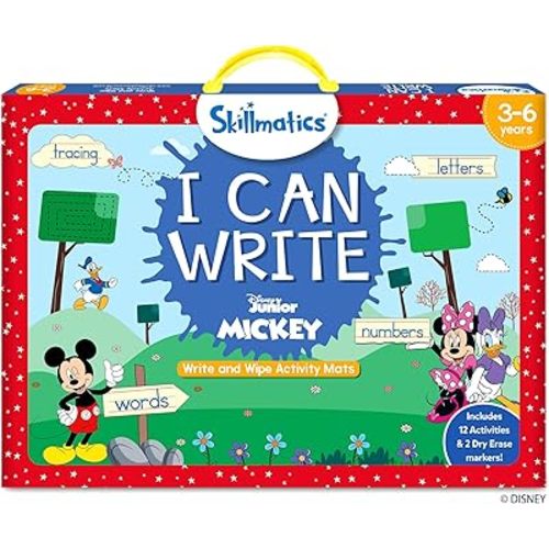 Skillmatics I Can Write Disney Junior Mickey Mouse - Reusable Preschool Learning Activities, Educational Toy and Game, Back to School Supplies, Gifts for Students, Kids, Toddlers Ages 3, 4, 5, 6