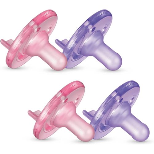 Amazon.com : Philips AVENT Soothie Pacifier, Pink/Purple, 0-3 Months, 4 Pack, SCF190/42 : Baby