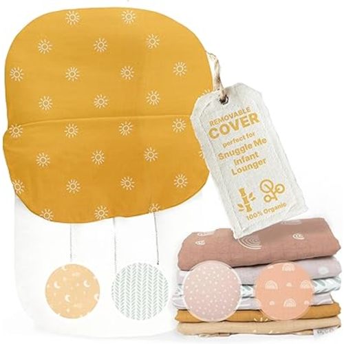 Snuggle Me Lounger Cover | Infant Lounger Cover for Snuggle Me Organic Lounger | 100% Organic Muslin Cotton and Rayon Fabric Blend | Replacement Slipcover