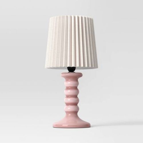 Mini Stick Table With Pleated Shade Lamp Pink - Room Essentials™