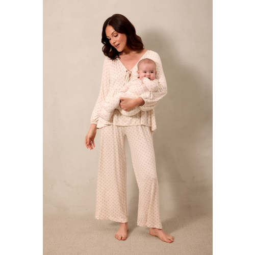 Blush Floret Tie-Top Long-Sleeve Women’s Sleep Set