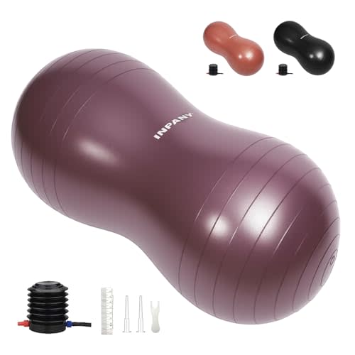 INPANY Peanut Ball - Exercise Ball for Labor Birthing, Anti-Burst Physical Therapy for Kids, Core Strength, Flexible Seating, Home & Gym Fintness, Sensory Chair Wiggle Seat for Girls and Boys
