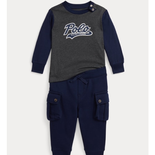 Logo Jersey Tee & Fleece Jogger Pant Set