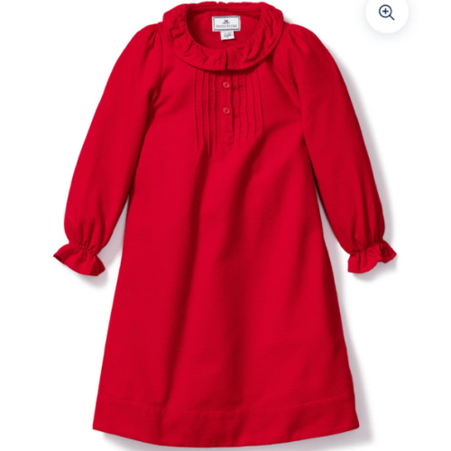 Girl's Christmas Flannel Victoria Nightgown in Red, size 3, “AWA”