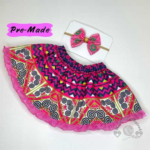 READY TO SHIP, Hmong newborn skirt, Hmong baby skirt, Hmong headband, Hmong baby girl clothes, Hmong newborn clothes