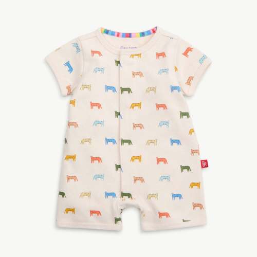 le tigre organic cotton magnetic short sleeve romper – Magnetic Me