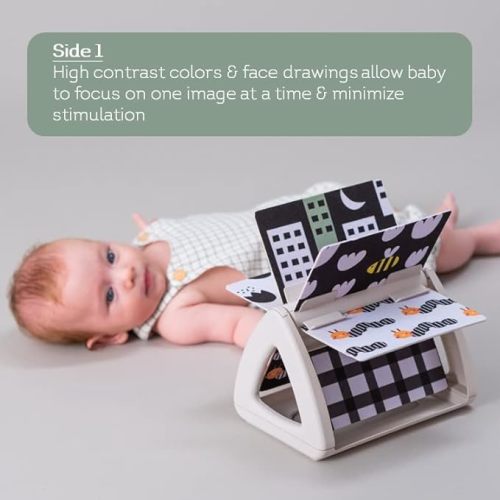 Taf Toys Infant Tummy-time High Contrast rattling Activity Book with Art Cards for Baby, Baby Product for Newborn Educational Toys for 3 Essentials Developmental Learning Stages