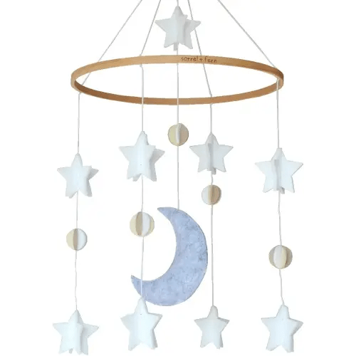 Baby Crib Mobile (Airplanes in The Clouds) - Nursery Decoration Ceiling Mobile and Baby Shower Gift for Boys & Girls - Grey and White