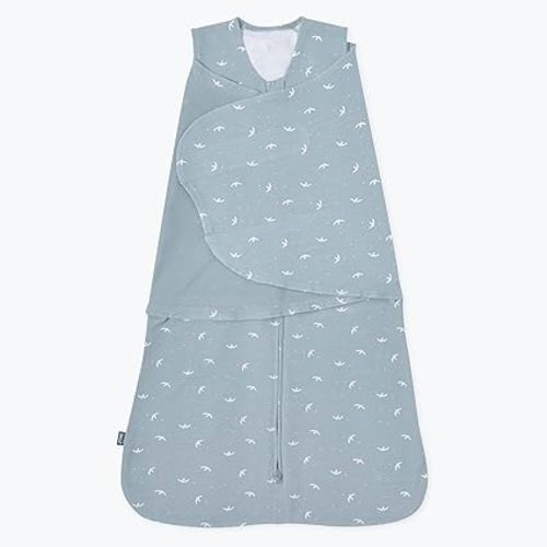 HALO 100% Cotton Sleepsack Swaddle, 3-Way Adjustable Wearable Blanket, TOG 1.5, Birds, Small, 3-6 Months
